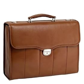 Franklin Covey Brown North Park Leather Laptop Brief by McKlein by