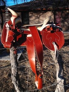Charro Saddle chedron cincelado Round Saddle Bags
