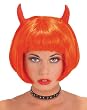 Red Devil Wig with Horns Costume Wig