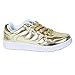 HerStyle Women's Manmade Comly Flat Fashion Sneaker with Brilliant Metallic Shine