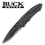 Buck Folding Knife Serrated Black Mantis by Buck