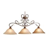 Berkeley - 3 Light Kitchen Island Lighting Fixture - Aged Walnut Bronze - Honey Linen Glass - B2735