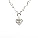 14k White Gold Diamond Heart Anklet