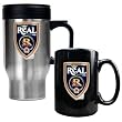 Real Salt Lake Soccer Stainless Steel Travel Mug and Black Ceramic Mug Set - Primary Team Logo MAJOR-LEAGUE-SOCCER Soccer