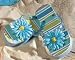 Summer Beach Flip Flops - Stripes - Small (shoe sizes 5/6)