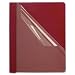 Oxford 58811 Clear Front Report Covers, 2-Prong, Red, Coated Back Cover, 25/box