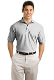 Mens 7 oz Hanes STEDMAN Cotton Pique Polo Ash S