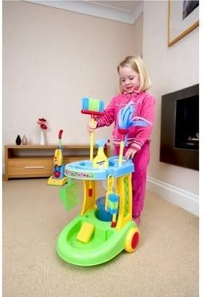 Sturdy Toy Cleaning Trolley with accessories! - Childrens' cleaning trolley - Pretend Play childs' cleaning set by Play & Pretend