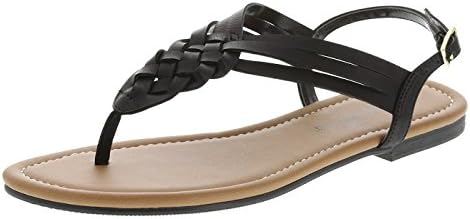 Montego Bay Club Women's Black Women's Paprika Woven Flat Sling 5 Regular