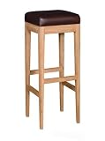 MODERN 100% SOLID OAK CONTEMPORARY 'BROOKLYN' HIGH STOOL ~ OA113 BY COACH HOUSE