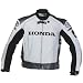 Honda CBR Leather Motorcycle Jacket, White/Silver/Black Size 44