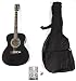 SX OM 160 BK Acoustic Guitar Package, Black with Instructional DVD &amp; Carry Bag Included