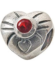 Zable(tm) Sterling Silver July Birthstone Heart Bead / Charm