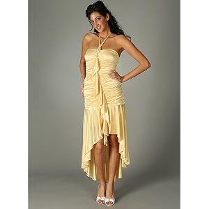 Ruched Ruffle Hi-Lo Formal for Bridesmaid Formal Prom