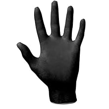 SAS Safety 66517 Raven Powder-Free Disposable Black Nitrile 6 Mil Gloves, Medium, 100 Gloves by Weight