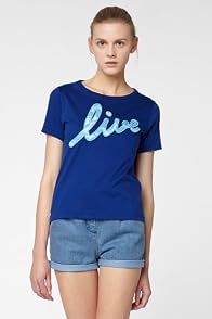 L!VE Short Sleeve Embroidered Print Crewneck T-Shirt