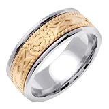 Celtic Wedding Bands With Comfort Fit 14K Two tone Gold Can Also Be Made In Platinum or Other Colors 18K And 24K Is Also Available 8mm 41hLr36ua3L. SL160 Celtic Wedding Bands With Comfort Fit 14K Two tone Gold Can Also Be Made In Platinum or Other Colors 18K And 24K Is Also Available 8mm