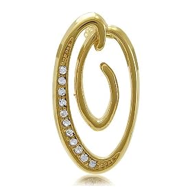 Gold Tone Initial Letter Brooch Pin - O - Ideal Gift For Mother, For Her, Birthday, Anniversary, Bridal, Wedding, Engagement