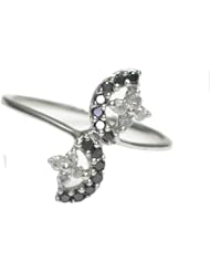1/3 CT Black & White Diamond Ring In White Gold