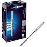 Uni-Ball Vision Stick Rollerball Pens, Fine Point, Blue Ink, Pack of 12 (60134)
