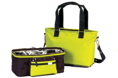 Childrens Toyshop   : Little Company Spice Shopper/Cooling Bag in Chocolate Brown and Sunny Lime