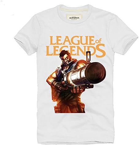 League of Legends Short Sleeve Graves T-shirt-White-Small