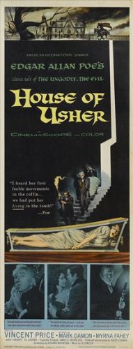 House of Usher Poster Insert 14x36 Vincent Price Mark Damon Myrna Fahey