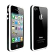 White And Black Dual Bumper Case With Silver Buttons For The Apple iPhone 4/4S