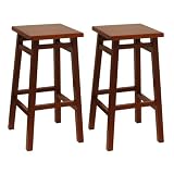 Winsome Wood Assembled 29-Inch Walnut Finish Bar Stools, Set of 2