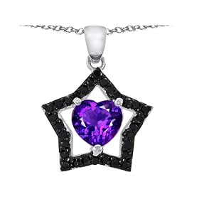 2.50 cttw 925 Sterling Silver 14K White Gold Plated Heart Shaped Genuine... by Finejewelers