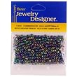 6/0 Glass "E" Beads, Black Carnival AB, 20 Gram Pkg