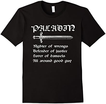 Men's Paladin Tshirt - Righter Of Wrongs, Saver Of Damsels XL Black