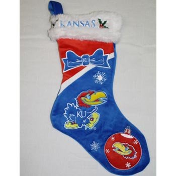 Kansas Jayhawks Colorblock 2010 Plush Christmas Stocking (Quantity of 1)