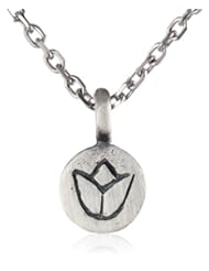 Satya Jewelry Silver Mini-Lotus Necklace, 18"