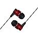 Francois et Mimi In-Ear 3.5mm Aux Hi-Fidelity Flat Cable Non-Tangle Headphones Earbuds IP610 Red