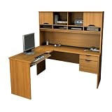 Bestar 92420XX Innova L-Shaped Computer Work Station Finish: Tuscany Brown & Black, Return Table: Left