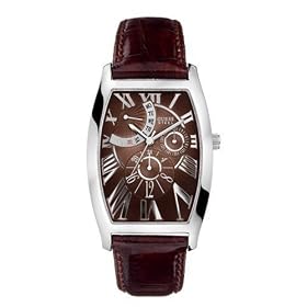 Guess 12536G2 Gents Multifunction Watch with Brown Imitation Croco Leather Strap