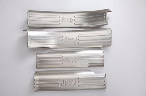 Stainless Steel Door Sill Internal Ornaments Frame Trim Cover for Jeep Cherokee 2014 2015 4 pcs