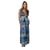D09 New Ladies Tie Dye Long Blue Maxi Dress Sizes 8-14