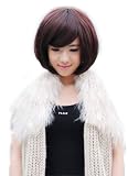 Cool2day Promotional fashion women's straight short DARK BROWN bob hair full wigs party wig jf010287
