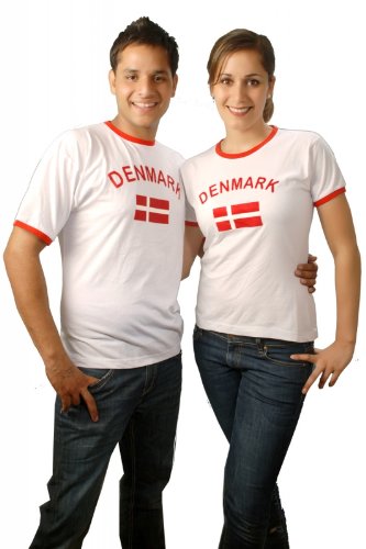 BRUBAKER Dänemark Fan T-Shirt Weiß Gr. XXL