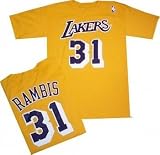 Los Angeles Lakers Kurt Rambis Throwback T Shirt Jersey by Adidas (XL)
