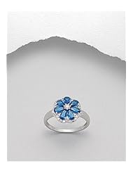Flower CZ Ring In 92.5 Sterling Silver