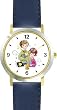 Boy and Girl Saying Havdalah Judaica Jewish Theme - WATCHBUDDY&reg; DELUXE TWO-TONE THEME WATCH - Arabic Numbers - Blue Leather Strap-Size-Large ( Men's Size or Jumbo Women's Size )