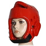 Lady Man Kickboxing Taekwondo Helmet Head Guard Protector Red