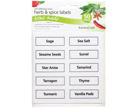 Kitchen Craft Vinyl Spice Labels, Pack of 50