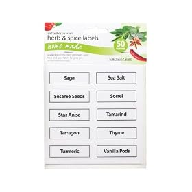 Kitchen Craft Vinyl Spice Labels, Pack of 50