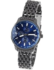 Orient Idea Ori-0258E All Stainless Steel Wrist Quartz Analog Watch with Decorative Sub-Dials for Woman Female - Deep Blue