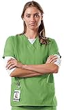 Cherokee Workwear Womens Solid and Print V-neck Scrub Top (Assorted Colors, XS-5X)