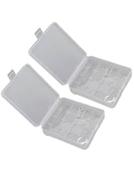 CE: 2 x White Clear Plastic Protective Storage Case Holder for 4 x 18650 Batteries OR 8 CR123A Batteries - MBS